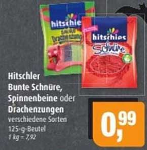 Hitschler Bunte Schnüre, Spinnenbeine oder Drachenzungen 125-g-Beutel