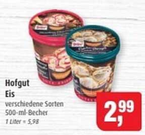 Hofgut Eis verschiedene Sorten 500-ml-Becher