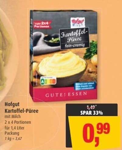Hofgut Kartoffel-Püree mit Milch - 2 x 4 Portionen