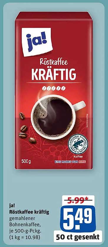 ja! Röstkaffee kräftig, 500 g