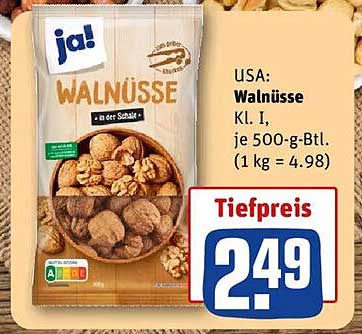 ja! Walnüsse Kl. I, je 500-g-Btl.