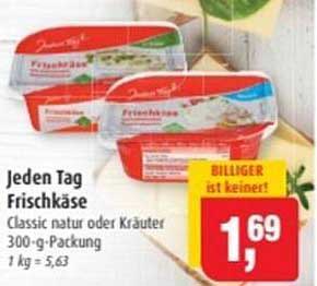 Jeden Tag Frischkäse Classic natur oder Kräuter 300-g-Packung