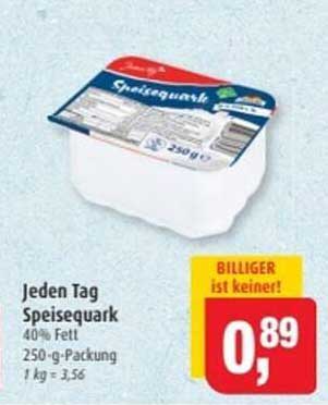 Jeden Tag Speisequark 40% Fett 250-g-Packung