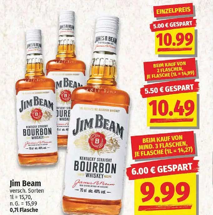 Jim Beam Bourbon Whiskey - 0,7 Liter