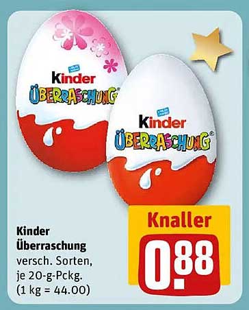 Kinder Überraschung - Verschiedene Sorten