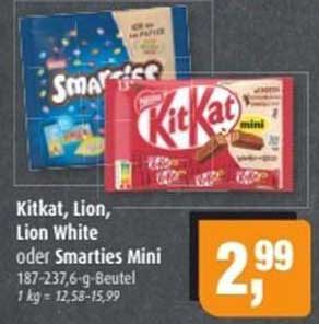 Kitkat, Lion, Lion White oder Smarties Mini 187-237,6-g Beutel