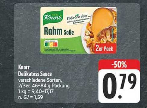 Knorr Delikatess Sauce 2er Pack - Rahm Soße