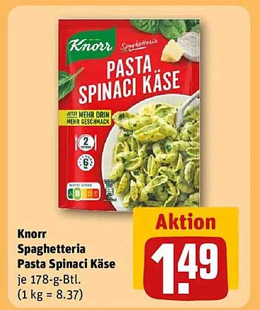 Knorr Spaghetti Pasta Spinaci Käse