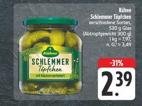Kühne Schlemmer Töpfchen verschiedene Sorten, 530 g Glas