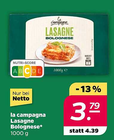 la campagna Lasagne Bolognese 1000g