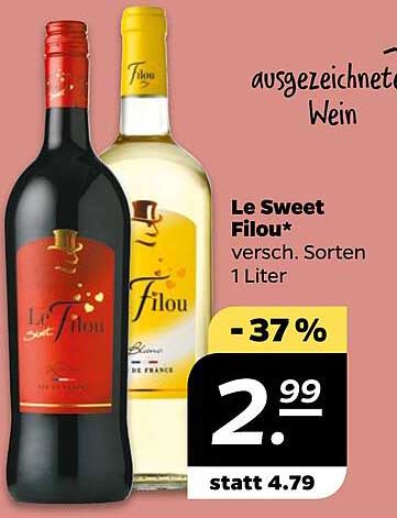 Le Sweet Filou - Ausgewählter Wein in verschiedenen Sorten (1 Liter)