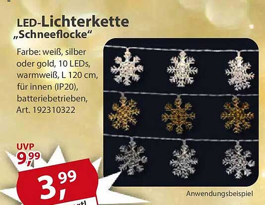 LED-Lichterkette "Schneeflocke"