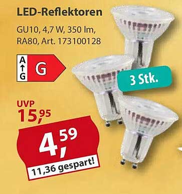 LED-Reflektoren GU10, 4,7 W, 350 lm, 3 Stück