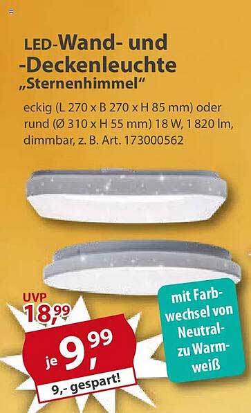 LED-Wand- und -Deckenleuchte „Sternenhimmel“