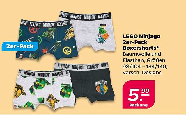 LEGO Ninjago 2er-Pack Boxershorts