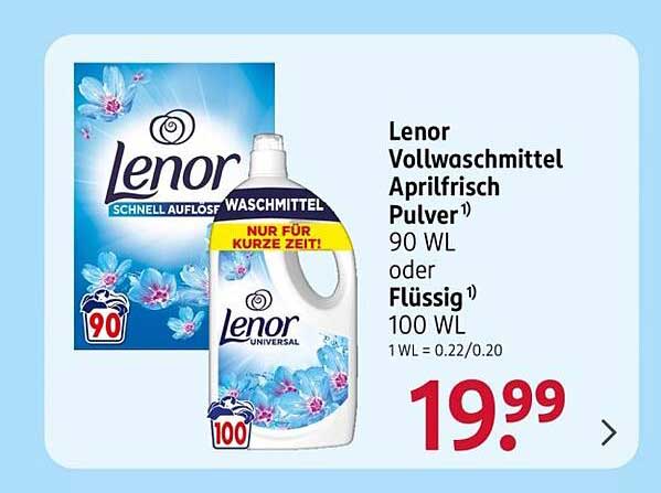Lenor Vollwaschmittel Aprilfrisch Pulver oder Flüssig