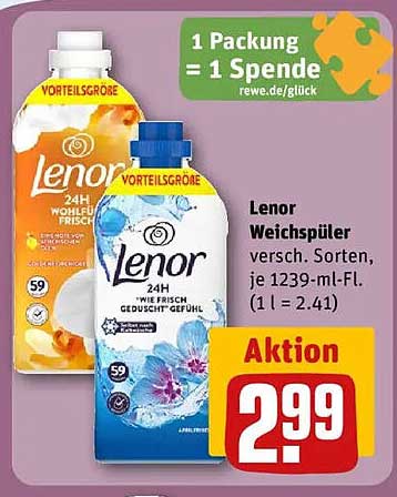 Lenor Weichspüler 24h Wohlfühl Frisch 1239 ml
