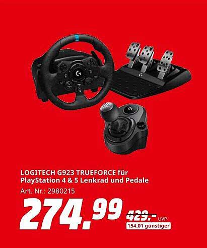 LOGITECH G923 TRUEFORCE für PlayStation 4 & 5 Lenkrad und Pedale