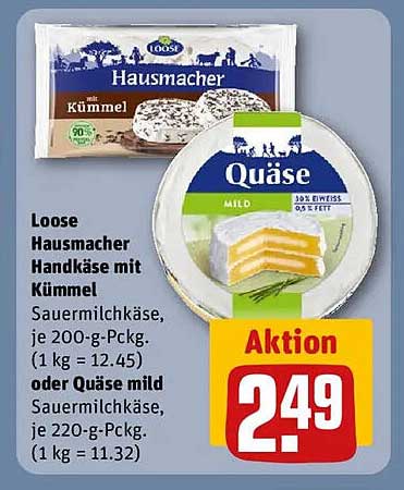 Loose Hausmacher Handkäse mit Kümmel oder Quäse mild