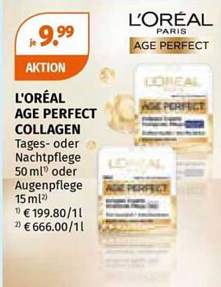 L'ORÉAL AGE PERFECT COLLAGEN Tages- oder Nachtpflege 50 ml oder Augenpflege 15 ml