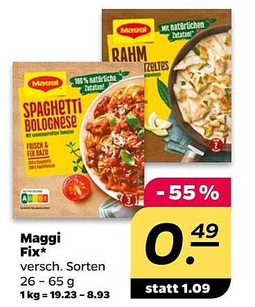 Maggi Fix - verschiedene Sorten