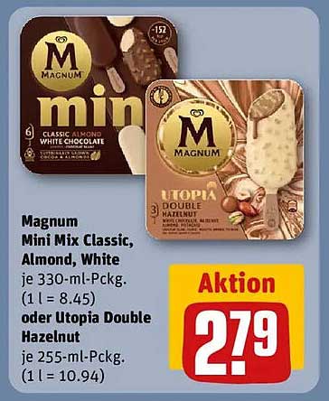 Magnum Mini Mix Classic, Almond, White oder Utopia Double Hazelnut
