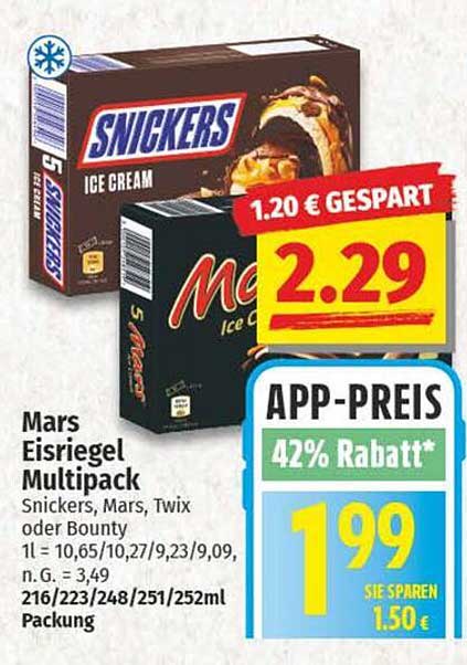 Mars Eisriegel Multipack – Snickers, Mars, Twix oder Bounty