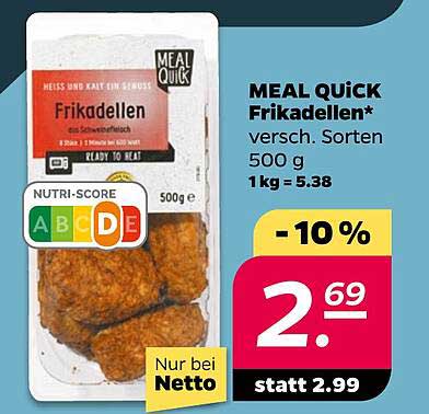 MEAL QUİCK Frikadellen 500 g - jetzt nur 2,69 €