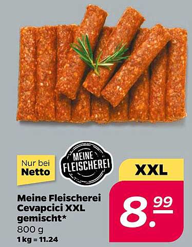 Meine Fleischerei Cevapcici XXL gemischt* 800 g