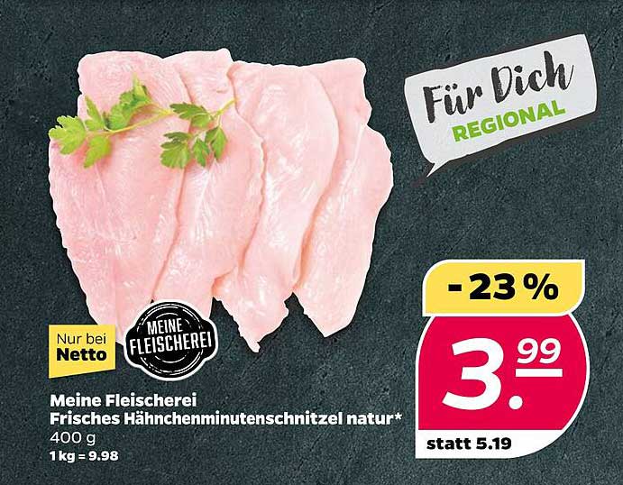 Meine Fleischerei Frisches Hähnchenminutenschnitzel natur* 400 g