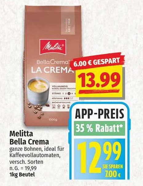 Melitta Bella Crema La Crema Kaffeebohnen 1kg