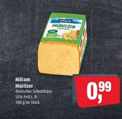 Milram Müritzer deutscher Schnittkäse 55% Fett i. Tr.