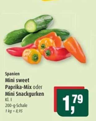 Mini sweet Paprika-Mix oder Mini Snackgurken