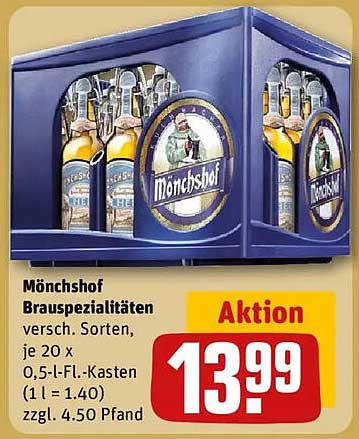 Mönchshof Brauspezialitäten – 20 x 0,5-Liter-Kasten