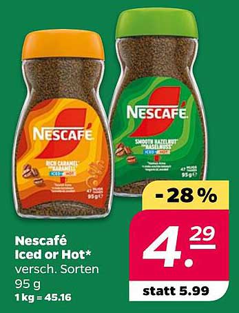 Nescafé Iced or Hot* verschiedene Sorten 95 g