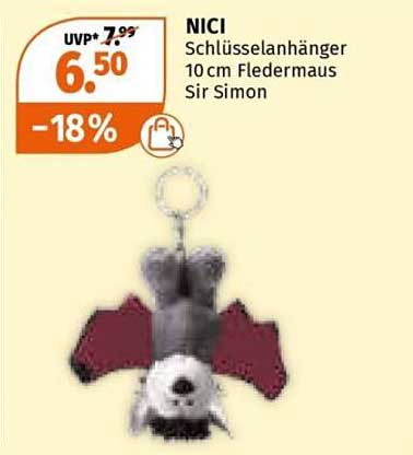 NICI Schlüsselanhänger 10 cm Fledermaus Sir Simon