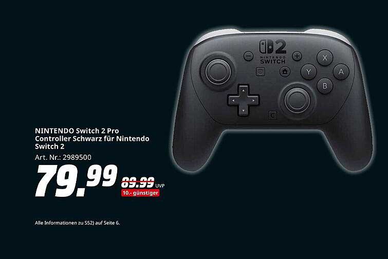 NINTENDO Switch 2 Pro Controller Schwarz für Nintendo Switch 2