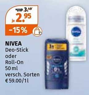 NIVEA Deo-Stick oder Roll-On 50 ml - versch. Sorten