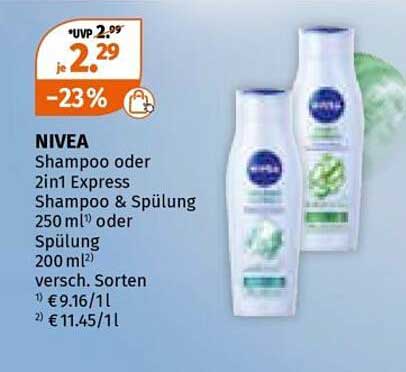 NIVEA Shampoo oder 2in1 Express Shampoo & Spülung 250 ml oder Spülung 200 ml
