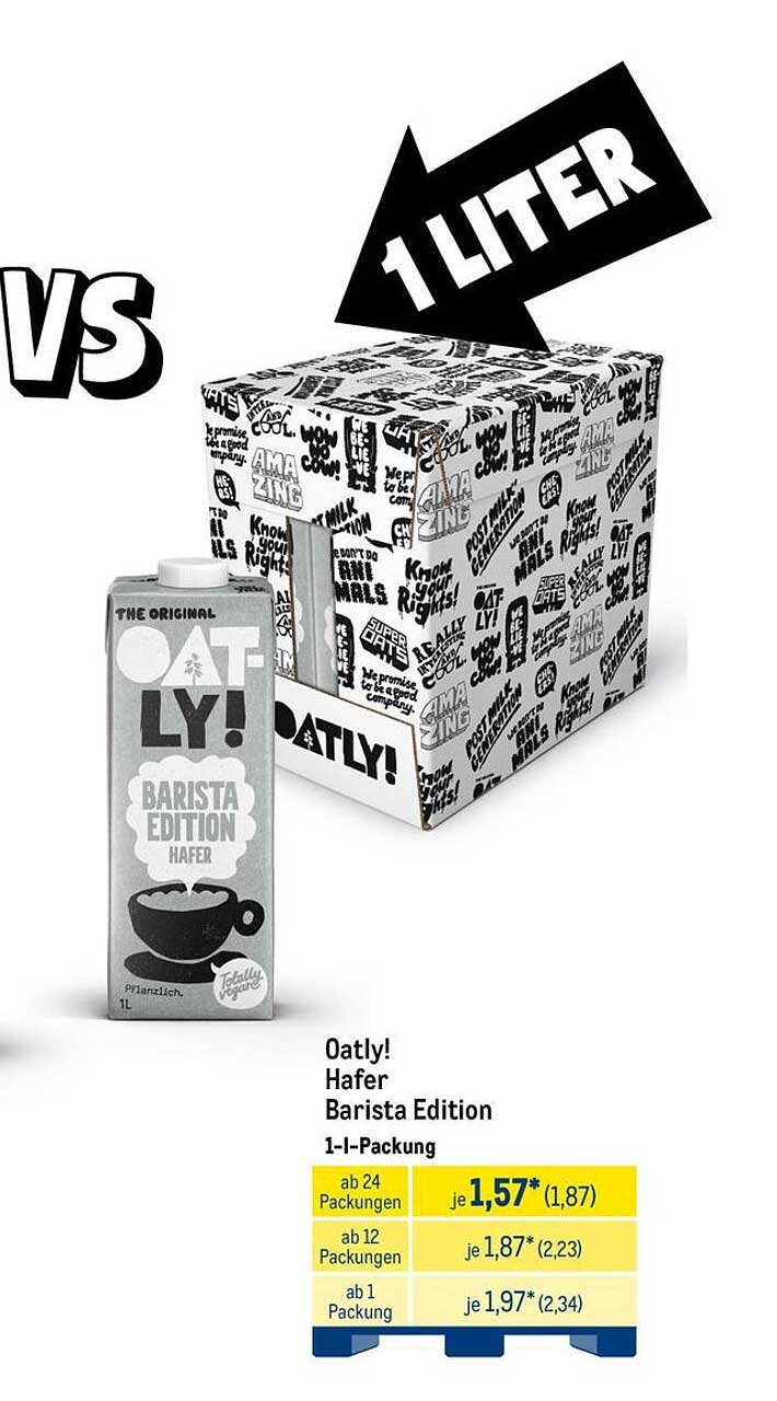 Oatly! Hafer Barista Edition 1-L-Packung