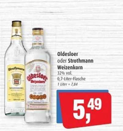 Oldesloer oder Strothmann Weizenkorn 0,7-Liter-Flasche