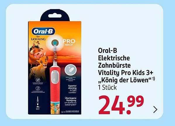 Oral-B Elektrische Zahnbürste Vitality Pro Kids 3+ "König der Löwen" 1 Stück