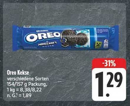 Oreo Kekse verschiedene Sorten 154/157 g Packung