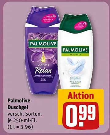 Palmolive Duschgel verschiedene Sorten, je 250-ml-Fl.
