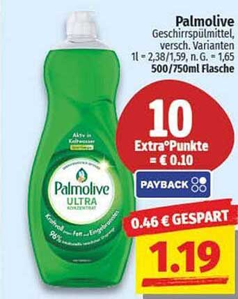 Palmolive Geschirrspülmittel, verschiedene Varianten 500/750ml Flasche