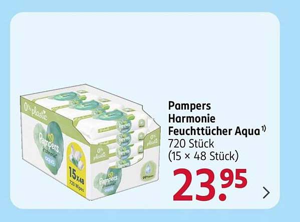 Pampers Harmonie Feuchttücher Aqua 720 Stück (15 x 48 Stück)