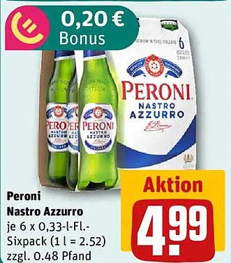 Peroni Nastro Azzurro 6 x 0,33 l-Flaschen