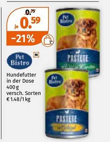 Pet Bistro Hundefutter in der Dose 400 g