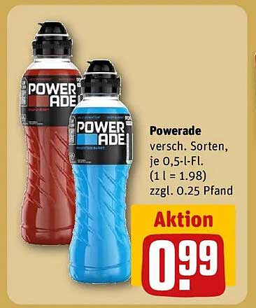 Powerade verschiedene Sorten, je 0,5-l-Fl.