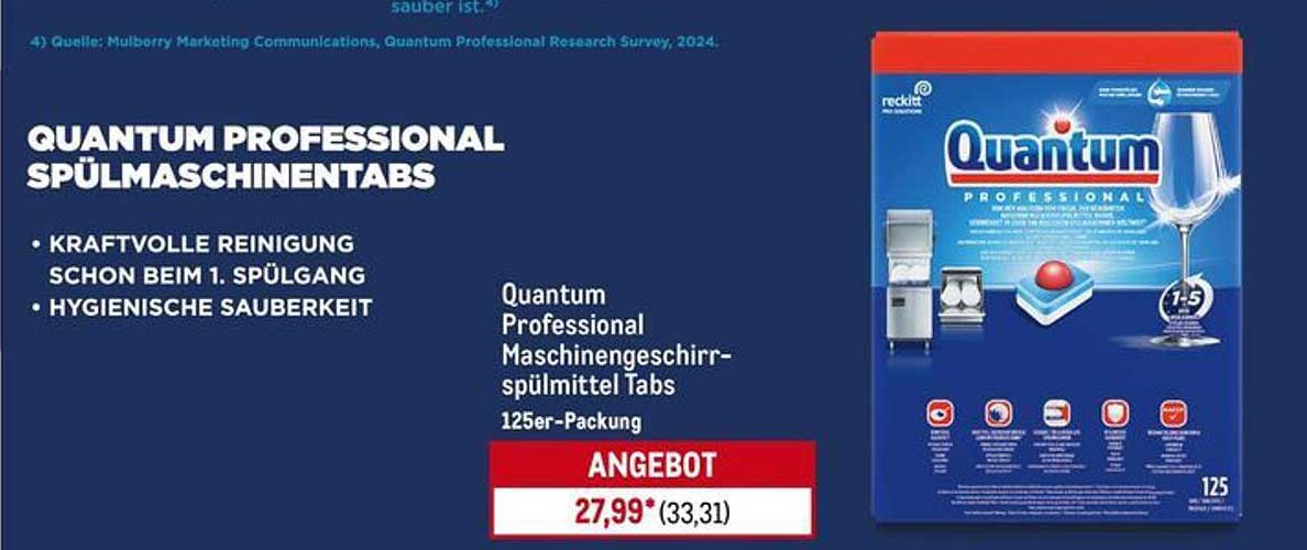 QUANTUM PROFESSIONAL SPÜLMASCHINENTABS - 125er-Packung
